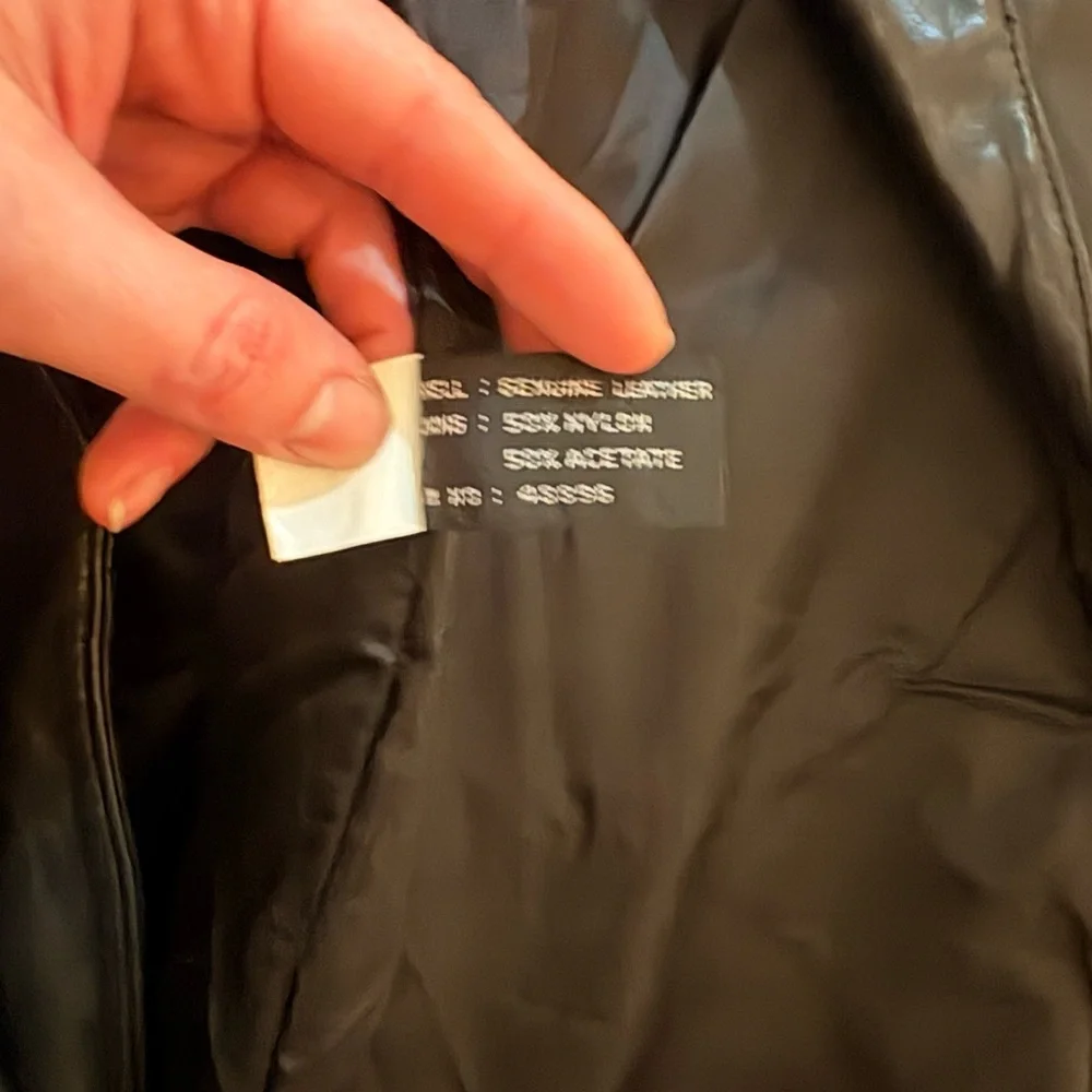 Vintage Tibor Black Oversized 90s Longline Leather  |model off duty‎